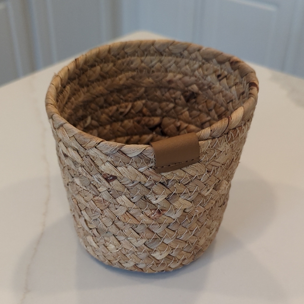 Woven Basket with Tan Accents